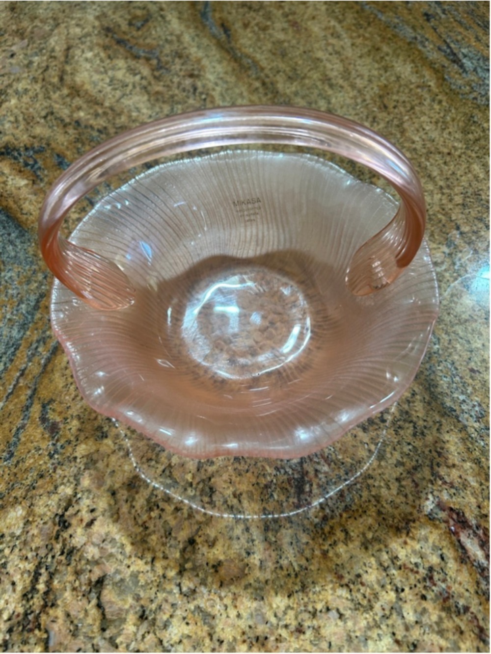 Mikasa Pink Glass Basket One Size